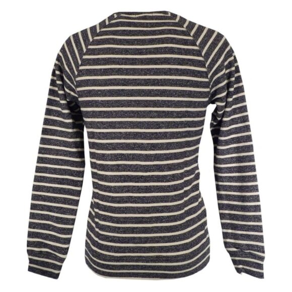 ✨Scotch & Soda Sweatshirt Striped Crewneck French Terry Cotton Linen Black White - Picture 2 of 12